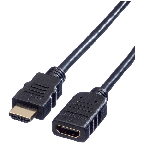 Value HDMI prepojovací kábel Zástrčka HDMI-A, Zásuvka HDMI-A 1.00 m čierna 11.99.5574 4K UHD, tienený HDMI kábel; 11.99.5574