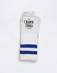 Organic Basics Core Stripe Crew Socks 3-pack White / Vibrant Blue 35-38