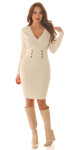 Sexy Musthave Knitdress with decorative buttons Einheitsgroesse