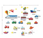 Veselá Stena Samolepka Vlaky Autá Lode Lietadlá