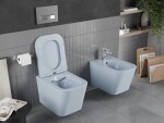 MEXEN - Teo Závesná WC misa Rimless vrátane sedátka s slow, Duroplast, šedomodrá mat 30854069