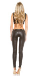 Sexy KouCla leatherlook trousers with lace black