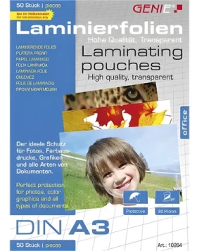 GENIE Laminovacia fólia A3 / Laminovacia fólia / 50 ks / 303×426 mm (10264)