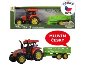 MaDe 00922 - Traktor s prívesom česky hovoriaci 33 x 10 x 8,5 cm