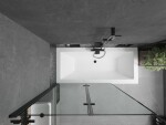 MEXEN/S - Cube obdĺžniková vaňa 170 x 80 cm s panelom + vaňová zástena 120, čierna vzor 550517080X9212027070