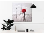 Ručne maľovaný obraz Láska v Paríži 80x80 cm, 3D štruktúra%
