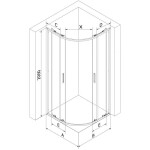 MEXEN - Exo štvrťkruhový posuvný sprchovací kút 90 x 90, transparent, zlato 8132-090-090-50-00
