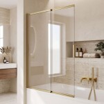 REA - Vaňová zástena posuvná Dario Brush Gold 100 REA-W7885