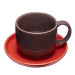 Hübsch Šálka s podšálkou Amare Burgundy/Red 200 ml