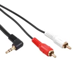 Kábel Jack 3,5mm kolmý - 2x RCA MCTV-824 čierny / Dĺžka 1 m (MCTV-824)