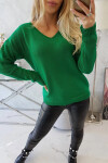Sveter S202-15 V-výstrih zelený - Kesi UNI