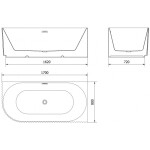 MEXEN/S - Gia voľne stojaca rohová vaňa reliéf pravá 170 x 80, biela lesk, sifón a prepad chróm 52701708000P-01