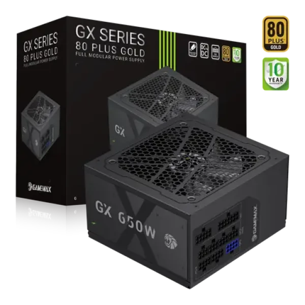 Gamemax GX 650GF / Zdroj / 650W / 80 PLUS Gold / ATX / Plne modulárne (GX 650GF)