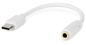 Nedis adaptér USB-C - Jack 3,5 mm biely / Adaptér / Okrúhly kábel / 10 cm (CCGB65950WT01)