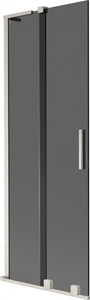 MEXEN/S - Velar L dvojkrídlová posuvná vaňová zástena 70 x 150, grafit, nikel kartáčovaný 896-070-003-41-97