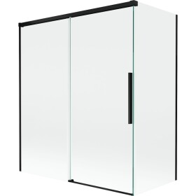 MEXEN/S - Rox vaňová zástena 2-krídlová posuvná 140 + 70 x 150, transparent, čierna 8C9-140-070-70-00