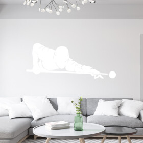 Veselá Stena Samolepka Hráč biliardu Farba: bílá, Veľkosť: 100 x 39 cm