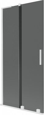 MEXEN/S - Velar L dvojkrídlová posuvná vaňová zástena 90 x 150, grafit, biela 896-090-003-41-20