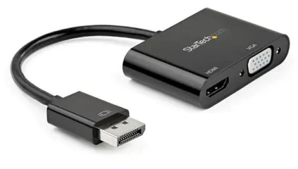 StarTech DisplayPort na HDMI + VGA čierna / Adaptér / 4K / 60Hz (DP2VGAHD20)