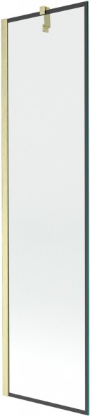 MEXEN/S - Next vaňová zástena FIX 50 x 150, čierna vzor, zlatá kartáčovaná 895-050-000-00-70-55