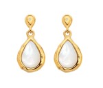 Hot Diamonds Pozlátené visiace náušnice s diamantmi a perleťou Gemstones DE818