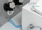 ISVEA - SENTIMENTI CLEANWASH závesná WC misa, integrovaný ventil a bidetová spŕška, Rimless, 36x51cm, biela 10ARS1010