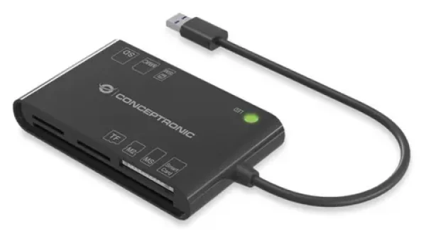 Conceptronic čierna / Čítačka pamäťových kariet / USB-A 3.2 Gen 1/7v1/SD, microSD, MMC, SIM (BIAN01B)
