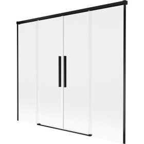 MEXEN/S - Rox vaňová zástena 2-krídlová posuvná 170 x 150, transparent, čierna 8C9-170-002-70-00