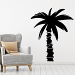 Veselá Stena Samolepka Tropická palma Farba: fialová, Veľkosť: 100 x 79 cm