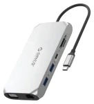 Orico USB-C dokovacia stanica 12v1 / Dokovacia stanica / 4X USB-A / USB-C PD 100W / HDMI 4K 30Hz / VGA / microSD/SD (ORICO-XCR-X22-SV-BP)