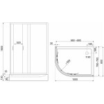 KERRA - Sprchovací kút s vaničkou Madera 100x80 Pravá 5907548117816