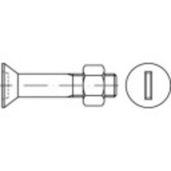 TOOLCRAFT 144296 zápustné skrutky M12 35 mm drážka DIN 7969 ocel glavanizované zinkom 100 ks; 144296