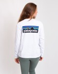 Patagonia W's L/S P-6 Logo Responsibili-Tee® Fiber White M