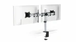 Durable SELECT strieborná / Stolný držiak pre dva monitory / do 27" / VESA 75-100 mm / nosnosť 8 kg (509523)