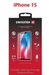 Swissten FULL GLUE COLOR FRAME CASE FRIENDLY sklo pre Apple iPhone 15 čierna (54501840 )