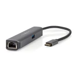 Nedis USB-C dokovacia stanica 4v1 antracit / Dokovacia stanica / HDMI výstup / RJ45 / USB-C PD 100 W / 5 Gbps / 0,2 m (CCBW64220AT02)
