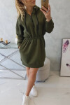 Dámske šaty s kapucňou 68470 Khaki zelená - K-Fashion UNI khaki-tm.Zelená
