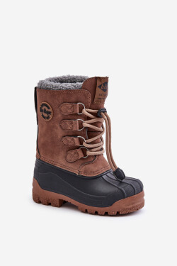 Vysoké teplé detské snežnice so šnúrkou Lee Cooper Brown 33