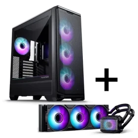 PHANTEKS Eclipse G400A + Glacier M25 Gen2 čierna / Sada: PC skriňa + AiO vodný chladič CPU / Mid Tower / priehľadná bočnica (GABU-589)