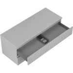 MEXEN/S - Rivel kúpeľňová skrinka pod umývadlo 120 cm s doskou, 2 zásuvky, reliéf, šedá mat 91A20-12047-2-BFFC62