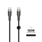 FIXED Krátky nabíjací a dátový opletený kábel s konektormi USB-C/USB-C a podporou PD 0.5m čierna / USB 2.0 / 100W (FIXDB-CC05-BK)