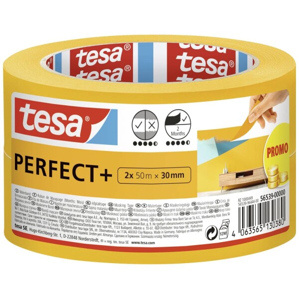 Tesa Perfect+ 56539-00000-00 maliarska krycia páska žltá (d x š) 100 m x 30 mm 2 ks; 56539-00000-00