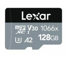 Lexar Professional 1066x Silver microSDXC 128GB + adaptér / čítanie: 160MBs / Zápis: 120MBs / UHS-I U3 / A2 / Class 10 (LMS1066128G-BNANG)