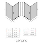 CERANO - Sprchovací kút Porte Ľ/P - 8 mm - čierna matná, grafitové sklo - 80x70x195 - otočný CER-8050BD7489