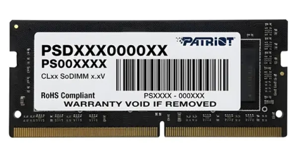 Patriot Signature 8GB (1x8GB) 3200MHz (PSD48G32002S) / SO-DIMM / DDR4 / CL22 / Unbuffered / Non-ECC / 1.2V (PSD48G32002S)