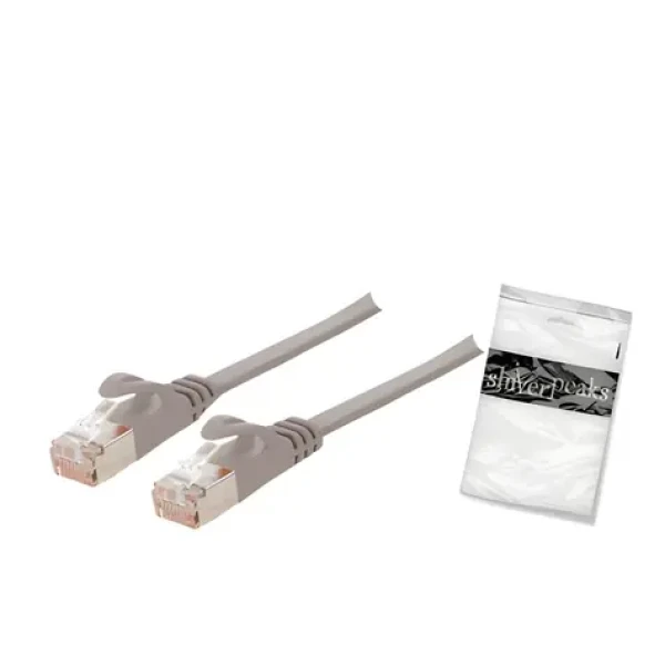 Shiverpeaks Cat7 2m šedá / Patch kábel / RJ45-RJ45 / U/FTP / plochý / 600 MHz (BS75512-SL)