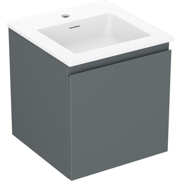 MEXEN/S - Orio kúpeľňová skrinka 45 cm s umývadlom Otis, 1 šuplík, grafit mat/biela mat 91A10-04547-1-BF66-W18M01
