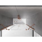 MEXEN/S - Velar Duo Dvojkrídlová posuvná vaňová zástena 140 x 150, transparent, růžové zlato 896-140-000-02-60