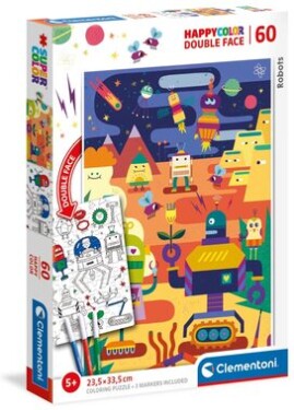 Clementoni Obojstranné PUZZLE Roboti