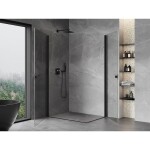 MEXEN/S - Mist-B Duo sprchovací kút dvere krídlové 75 x 70, transparent, čierna 8A2-075-070-70-00